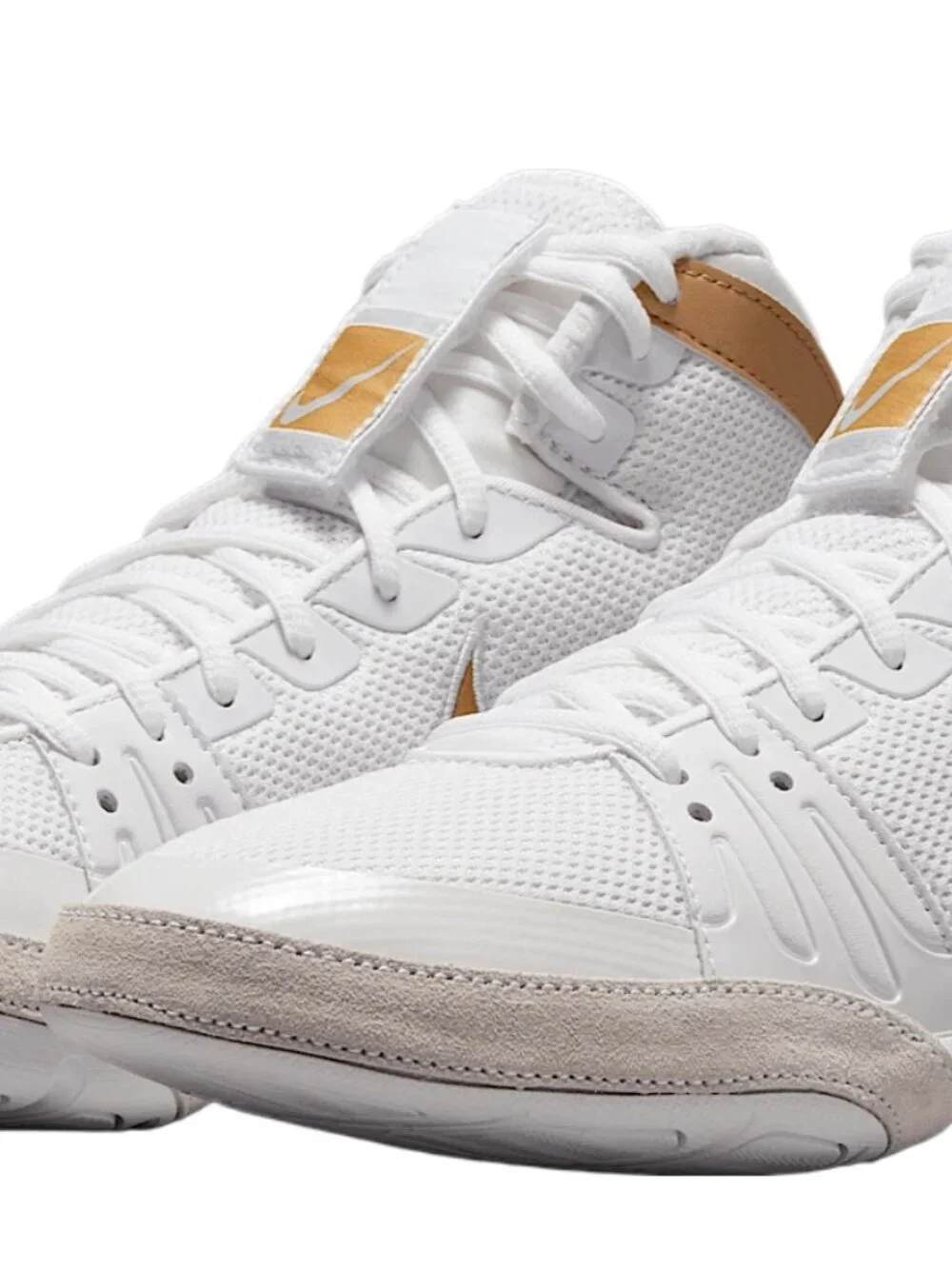 Nike Freek Mens Wrestling Shoes White Metallic Gold 316403-100 NEW